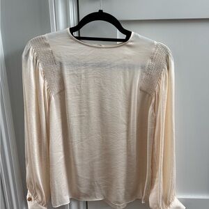 Vince Cream Blouse with Shoulder Detailing